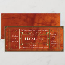 Art Deco-PROM-Ticket, Luxusleder