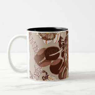 Art Deco Protea Blume Zweifarbige Tasse