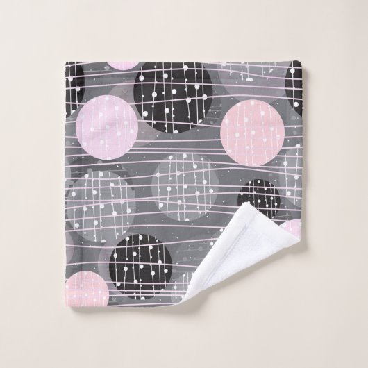 Art-Deco-Punkte Badhandtuch Set (Waschlappen)