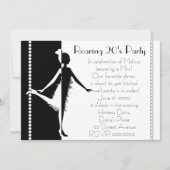 Art Déco Puppe mit Perlen Einladung (Vorderseite)