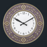 Art Deco Purple Große Wanduhr<br><div class="desc">Great clock design. You will love it like others. Be free to use this design for other product you like or to customize and add your text. Follow me for more. Thank you. Have a nice day.</div>
