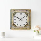 Art Deco Quadratische Wanduhr (Zuhause)