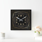 Art Deco Quadratische Wanduhr (Zuhause)