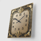 Art Deco Quadratische Wanduhr (Winkel)