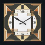 Art Deco Quadratische Wanduhr<br><div class="desc">Großartiges Uhrendesign. Du wirst es wie andere Liebe bekommen. Sie können dieses Design auch für andere Produkte verwenden,  die Sie mögen,  oder Ihren Text anpassen und hinzufügen. Folgen Sie mir für mehr. Vielen Dank. Ich wünsche Ihnen einen schönen Tag.</div>