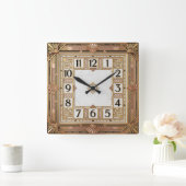 Art Deco Quadratische Wanduhr (Zuhause)