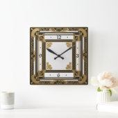 Art Deco Quadratische Wanduhr (Zuhause)