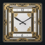 Art Deco Quadratische Wanduhr<br><div class="desc">Großartiges Uhrendesign. Du wirst es wie andere Liebe bekommen. Sie können dieses Design auch für andere Produkte verwenden, die Sie mögen, oder Ihren Text anpassen und hinzufügen. Folgen Sie mir für mehr. Vielen Dank. Ich wünsche Ihnen einen schönen Tag.</div>