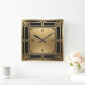 Art Deco Quadratische Wanduhr (Zuhause)