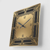 Art Deco Quadratische Wanduhr (Winkel)