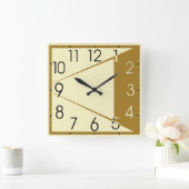 Art Deco Quadratische Wanduhr (Zuhause)