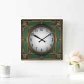 Art Deco Quadratische Wanduhr (Zuhause)