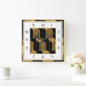 Art Deco Quadratische Wanduhr (Zuhause)