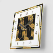 Art Deco Quadratische Wanduhr (Winkel)