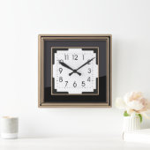 Art Deco Quadratische Wanduhr (Zuhause)