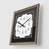 Art Deco Quadratische Wanduhr (Winkel)