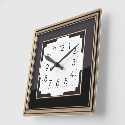 Art Deco Quadratische Wanduhr (Winkel)