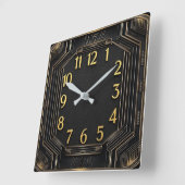 Art Deco Quadratische Wanduhr (Winkel)