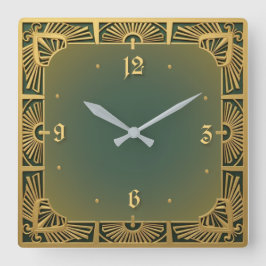 Art Deco Quadratische Wanduhr