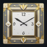 Art Deco Quadratische Wanduhr<br><div class="desc">Großartiges Uhrendesign. Du wirst es wie andere Liebe bekommen. Sie können dieses Design auch für andere Produkte verwenden,  die Sie mögen,  oder Ihren Text anpassen und hinzufügen. Folgen Sie mir für mehr. Vielen Dank. Ich wünsche Ihnen einen schönen Tag.</div>