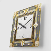 Art Deco Quadratische Wanduhr (Winkel)