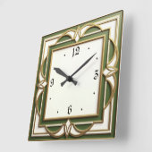 Art Deco Quadratische Wanduhr (Winkel)