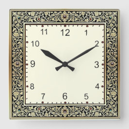 Art Deco Quadratische Wanduhr