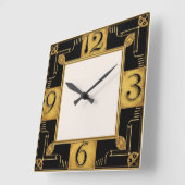 Art Deco Quadratische Wanduhr (Winkel)