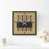 Art Deco Quadratische Wanduhr (Zuhause)