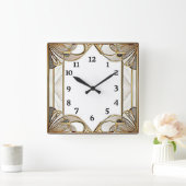 Art Deco Quadratische Wanduhr (Zuhause)