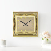 Art Deco Quadratische Wanduhr (Zuhause)