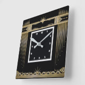 Art Deco Quadratische Wanduhr (Winkel)