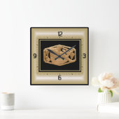 Art Deco Quadratische Wanduhr (Zuhause)
