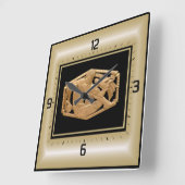 Art Deco Quadratische Wanduhr (Winkel)