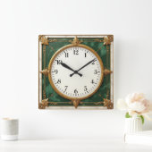 Art Deco Quadratische Wanduhr (Zuhause)