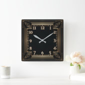 Art Deco Quadratische Wanduhr (Zuhause)