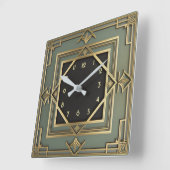Art Deco Quadratische Wanduhr (Winkel)