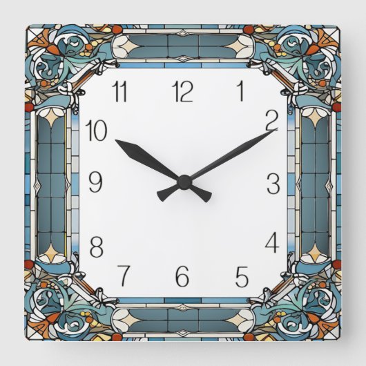 Art Deco Quadratische Wanduhr (Vorderseite)