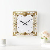 Art Deco Quadratische Wanduhr (Zuhause)