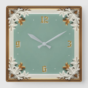 Art Deco  Quadratische Wanduhr