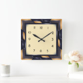 Art Deco Quadratische Wanduhr (Zuhause)