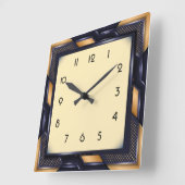 Art Deco Quadratische Wanduhr (Winkel)