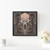 Art Deco Quadratische Wanduhr (Zuhause)