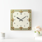 Art Deco Quadratische Wanduhr (Zuhause)