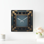 Art Deco Quadratische Wanduhr (Zuhause)