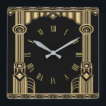 Art Deco Quadratische Wanduhr<br><div class="desc">Great Design. You will love it like others. Be free to use this design and to add your text. Follow für mich. Thank you. Have hat Tag.</div>