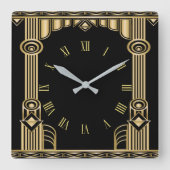 Art Deco Quadratische Wanduhr (Vorderseite)