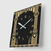 Art Deco Quadratische Wanduhr (Winkel)