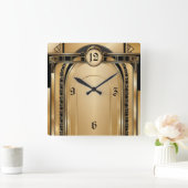 Art Deco Quadratische Wanduhr (Zuhause)