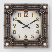Art Deco Quadratische Wanduhr (Vorderseite)